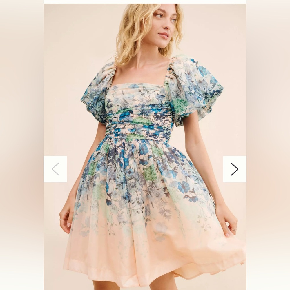 Anthropologie Let Me Be floral romantic mini dress size XS NWT